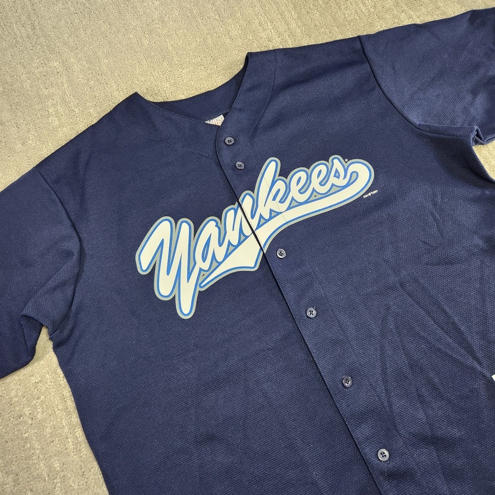 Vintage 2001 New York Yankees Derek Jeter #2 True Fan Baseball Jersey Size XL